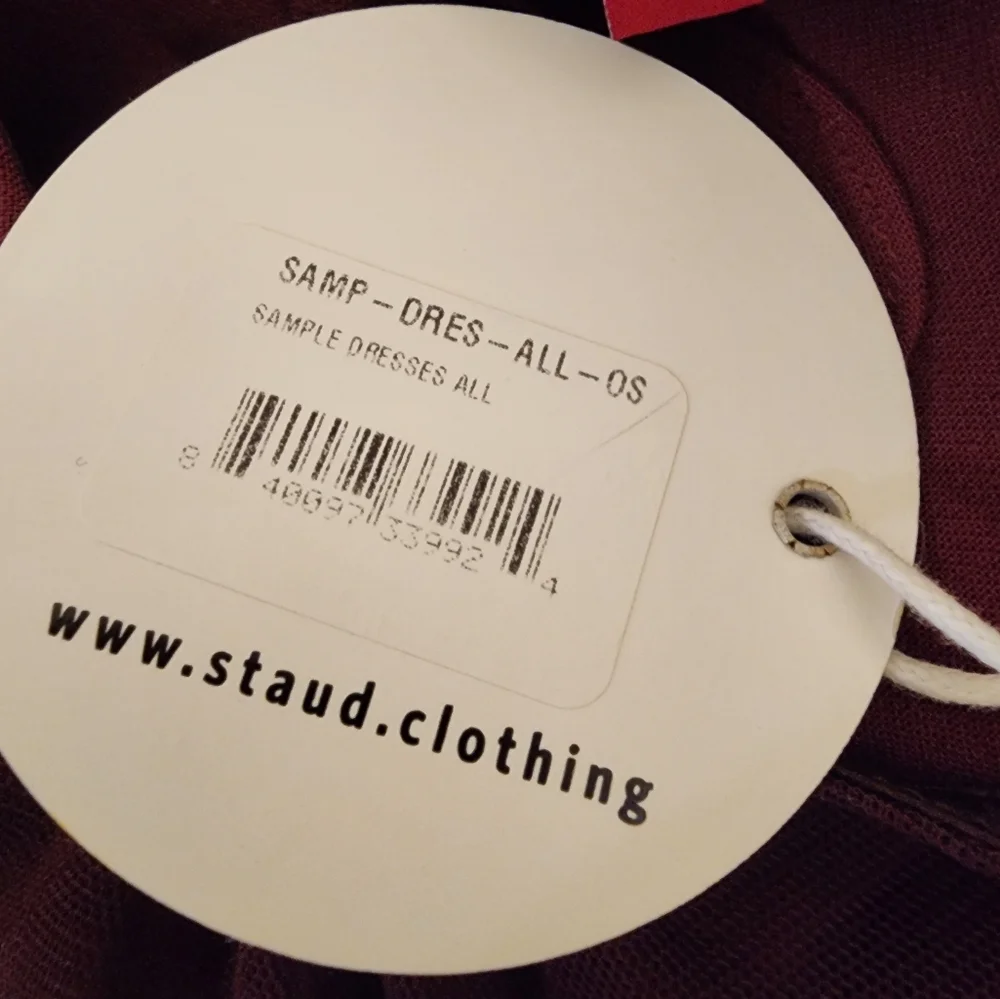 Staud Mesh Long Sleeve Cut-Out Maxi Dress in Maroon Size 4 New With Tags - Picture 9 of 10